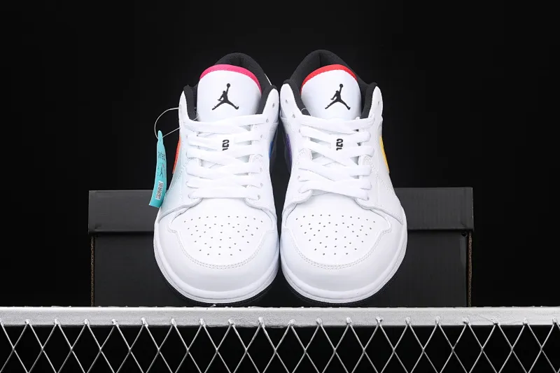 All categories Air Jordan Jordan series basketball shoes Air Jordan 1 Low New version Air Jordan 1 Low AJ1 Joe 1 white candy four-color hook low-top sneakers CW7009-100